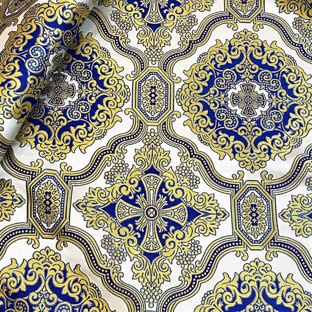 Brocade for the vestments (Epiphany) white with blue Brocade for the vestments (Epiphany) white with blue