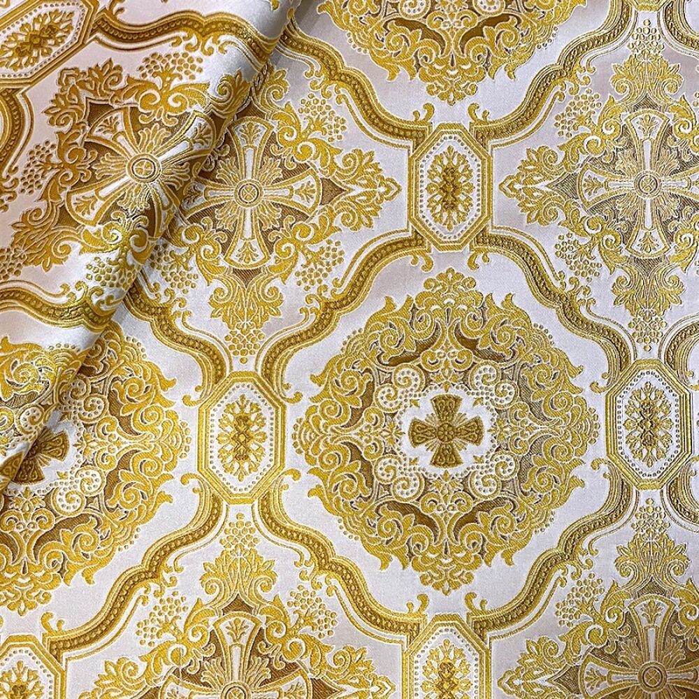 Brocade for the vestments (Epiphany) white with gold Brocade for the vestments (Epiphany) white with gold