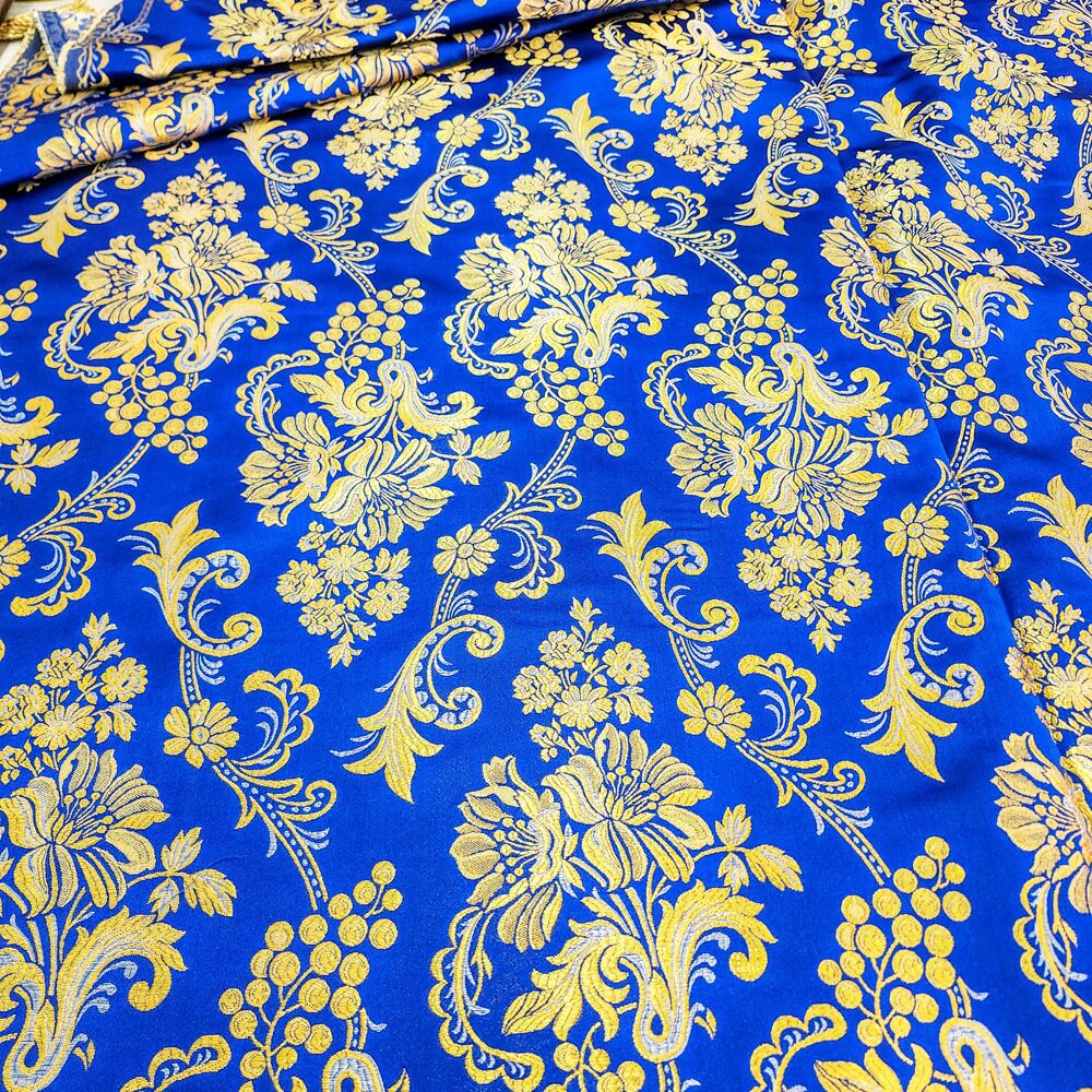 Brocade for Vestments blue (Christmas Rose) Brocade for Vestments blue (Christmas Rose)