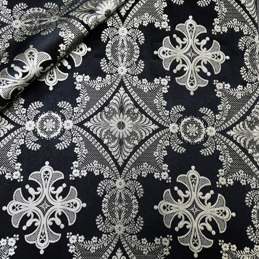 Black brocade for church vestments (Lubech)
