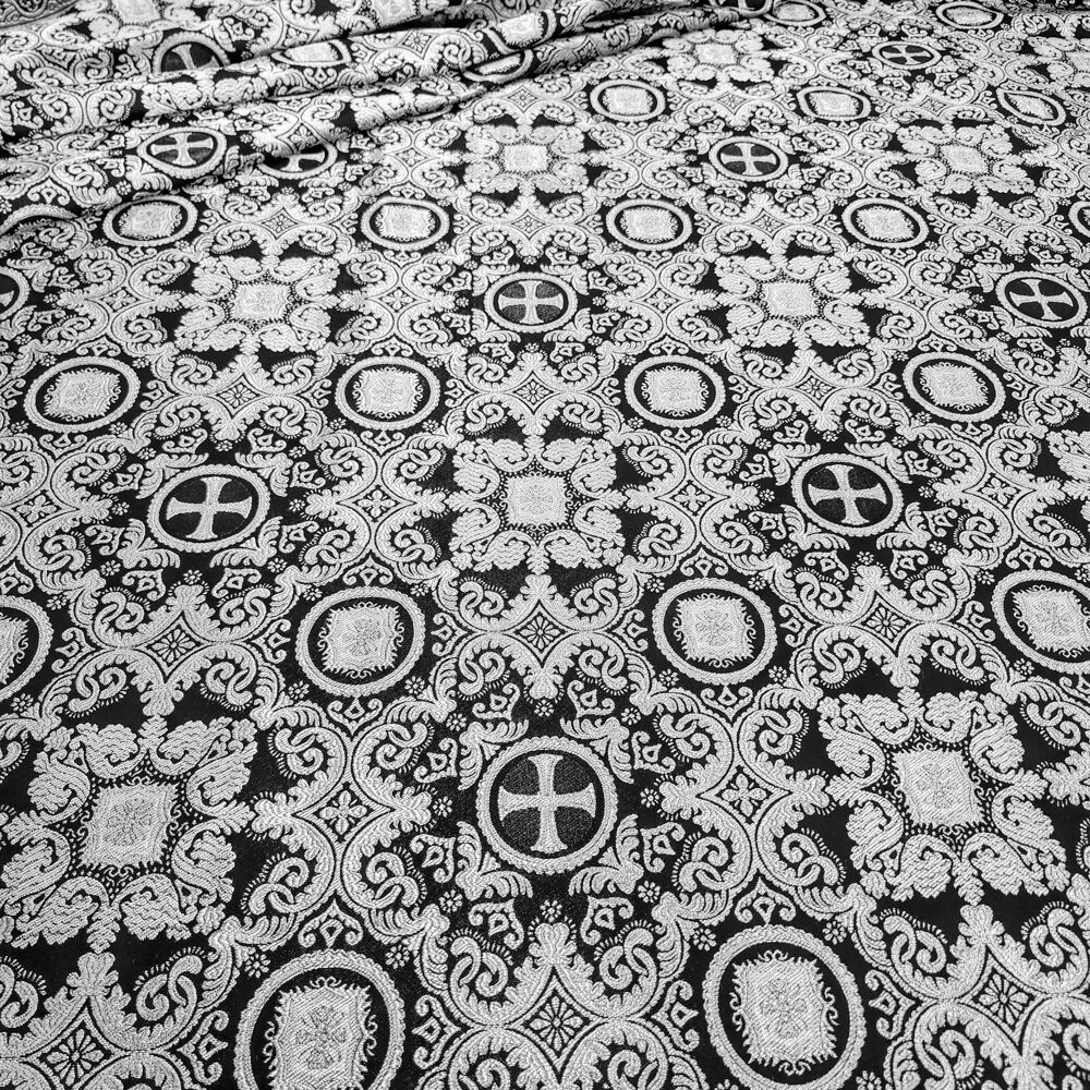 Greek Fabric black with silver (Feofania) Greek Fabric black with silver (Feofania)