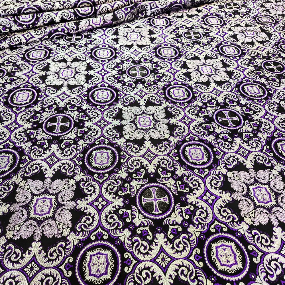 Greek Fabric violet with silver (Feofania) Greek Fabric violet with silver (Feofania)