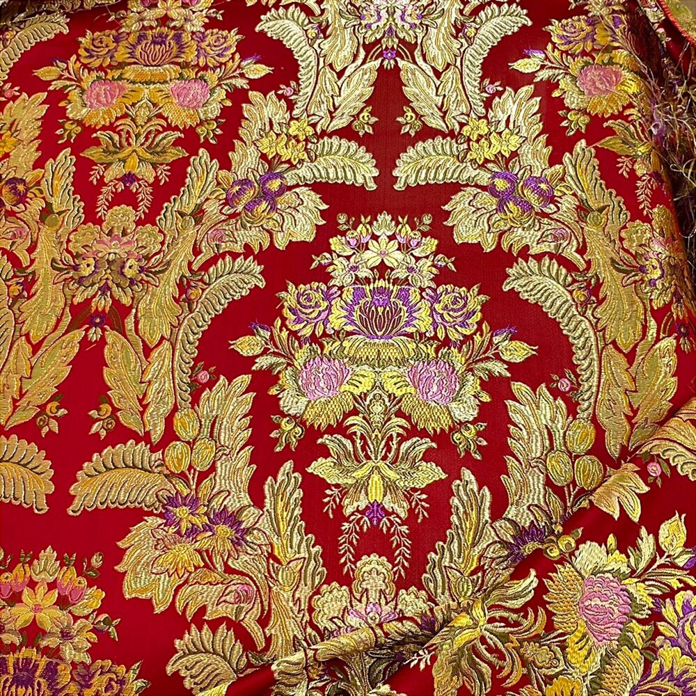 Red brocade for vestments (Hebron) Red brocade for vestments (Hebron)