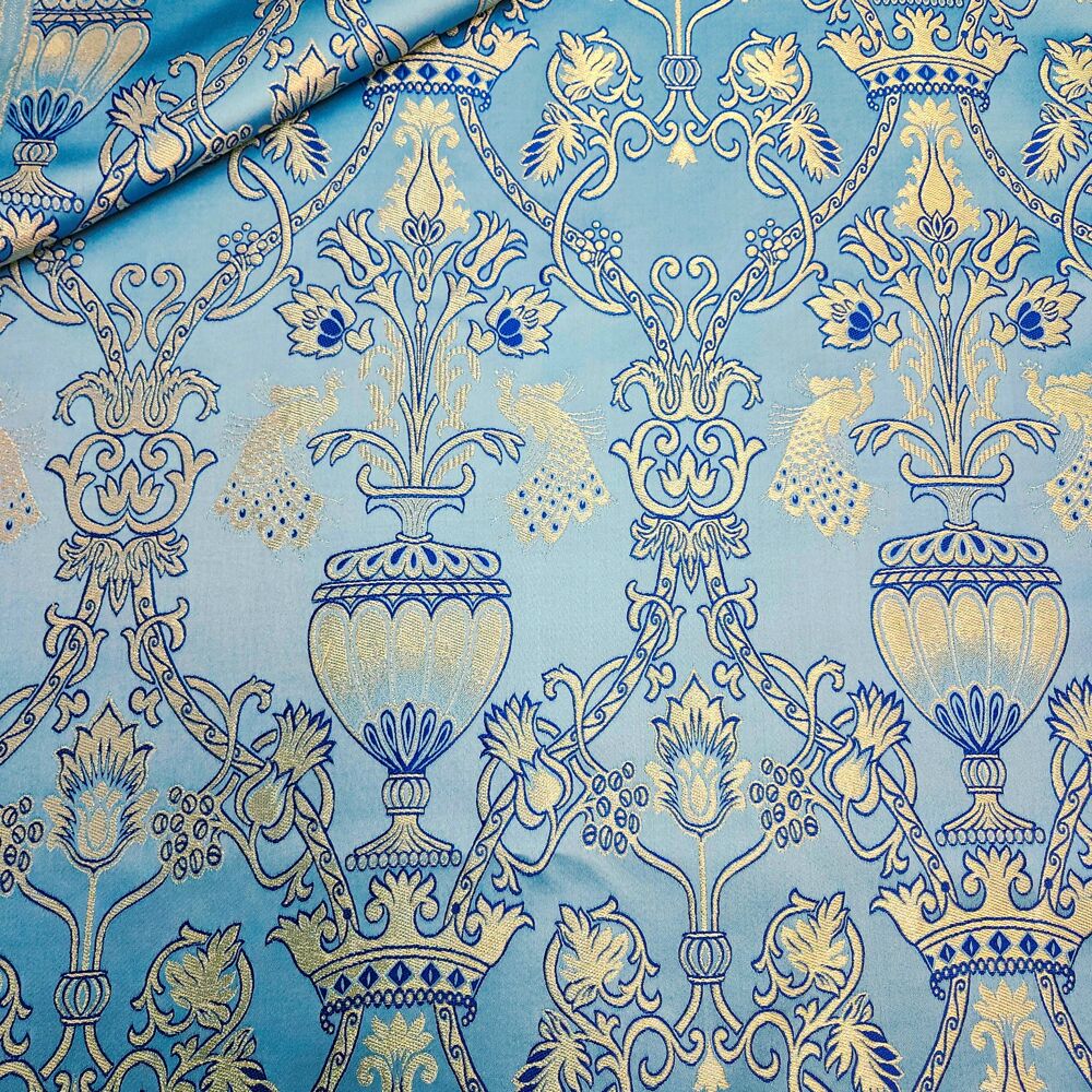 Brocade (Garden of Eden) skyblue with silver Brocade (Garden of Eden) skyblue with silver