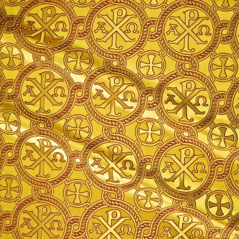 Brocade for the vestments of the priest (Alpha and Omega)