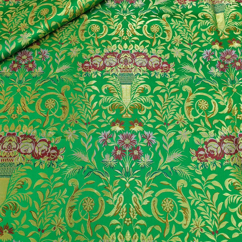 Green brocade for vestments (Bouquet)