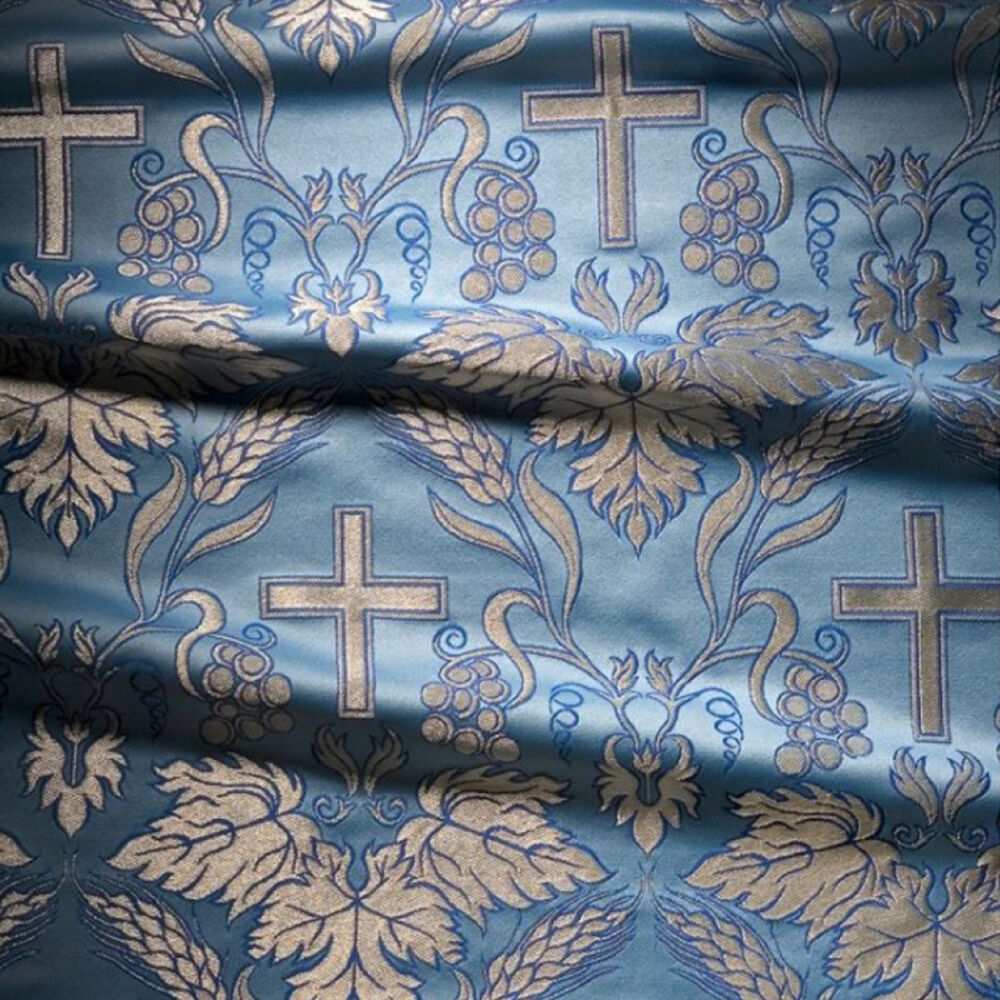 Blue brocade for vestments (Chigirinskaya)