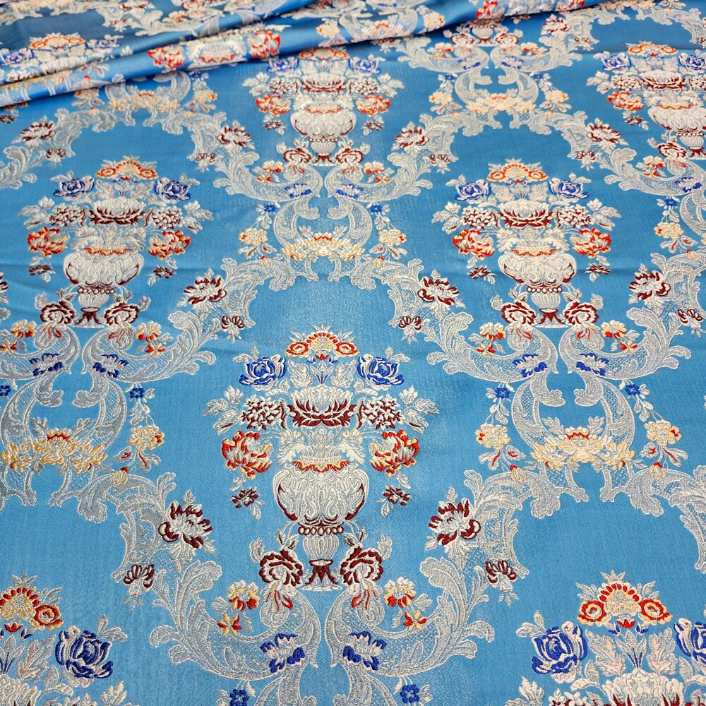Blue brocade for vestments (Athenian) Blue brocade for vestments (Athenian)