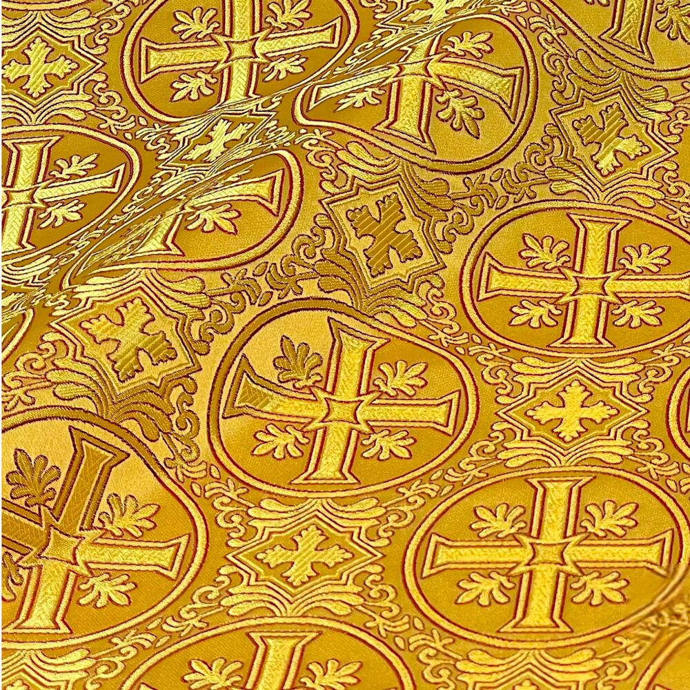 (Solunskaya) brocade yellow with burgundy (Solunskaya) brocade yellow with burgundy