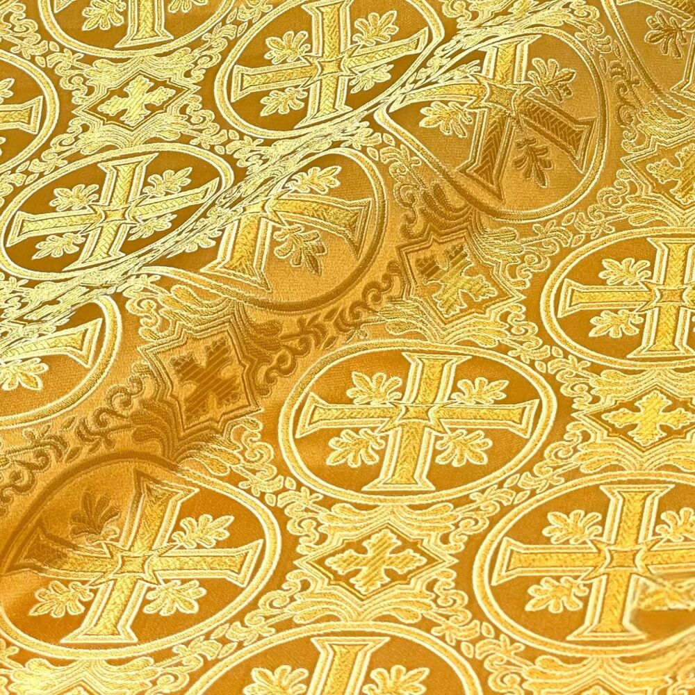 (Solunskaya) brocade yellow with gold (Solunskaya) brocade yellow with gold