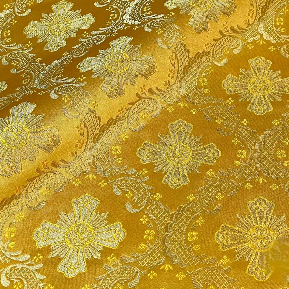 (Trifonovskaya) brocade yellow with gold (Trifonovskaya) brocade yellow with gold