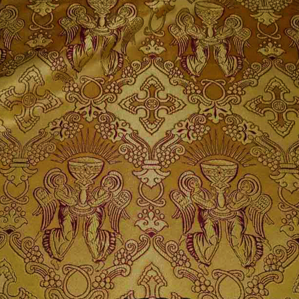 Brocade with angels for church vestments (Chalice)