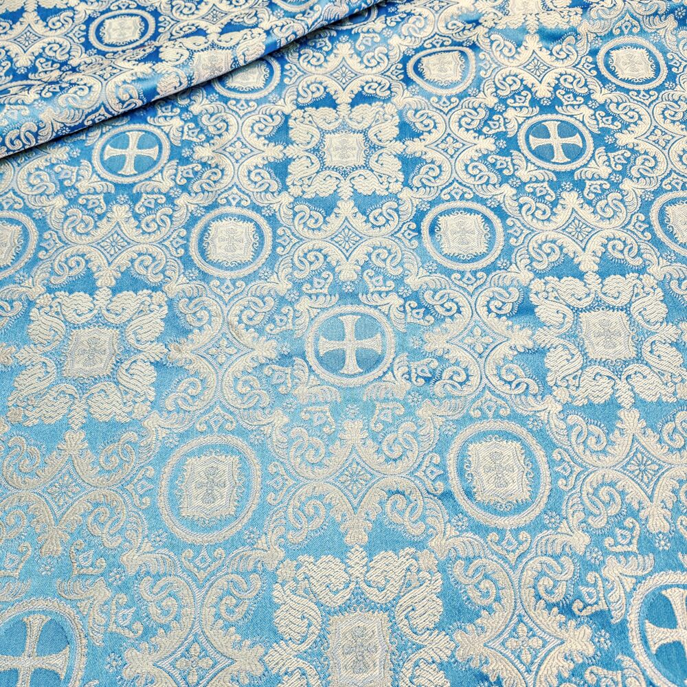 Greek Fabric light blue with silver (Feofania) Greek Fabric light blue with silver (Feofania)