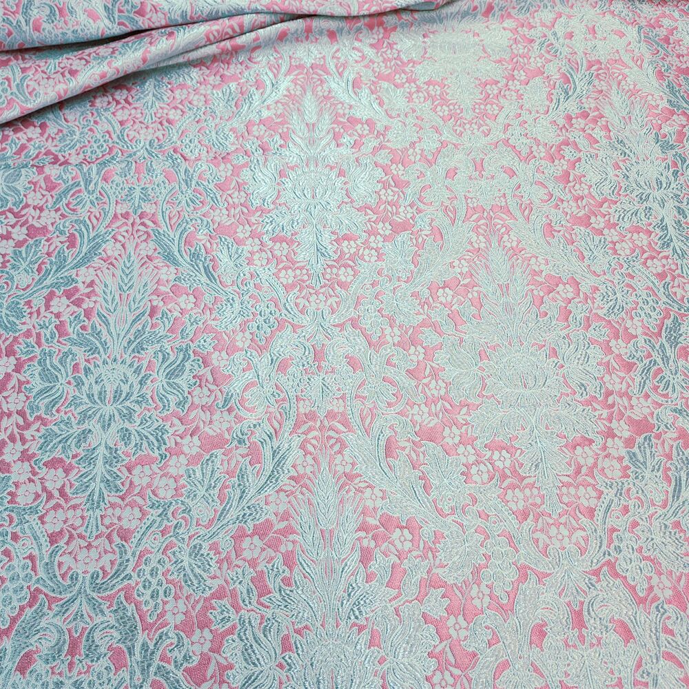 (Olzhitsa) fabric, pink with silver (Olzhitsa) fabric, pink with silver