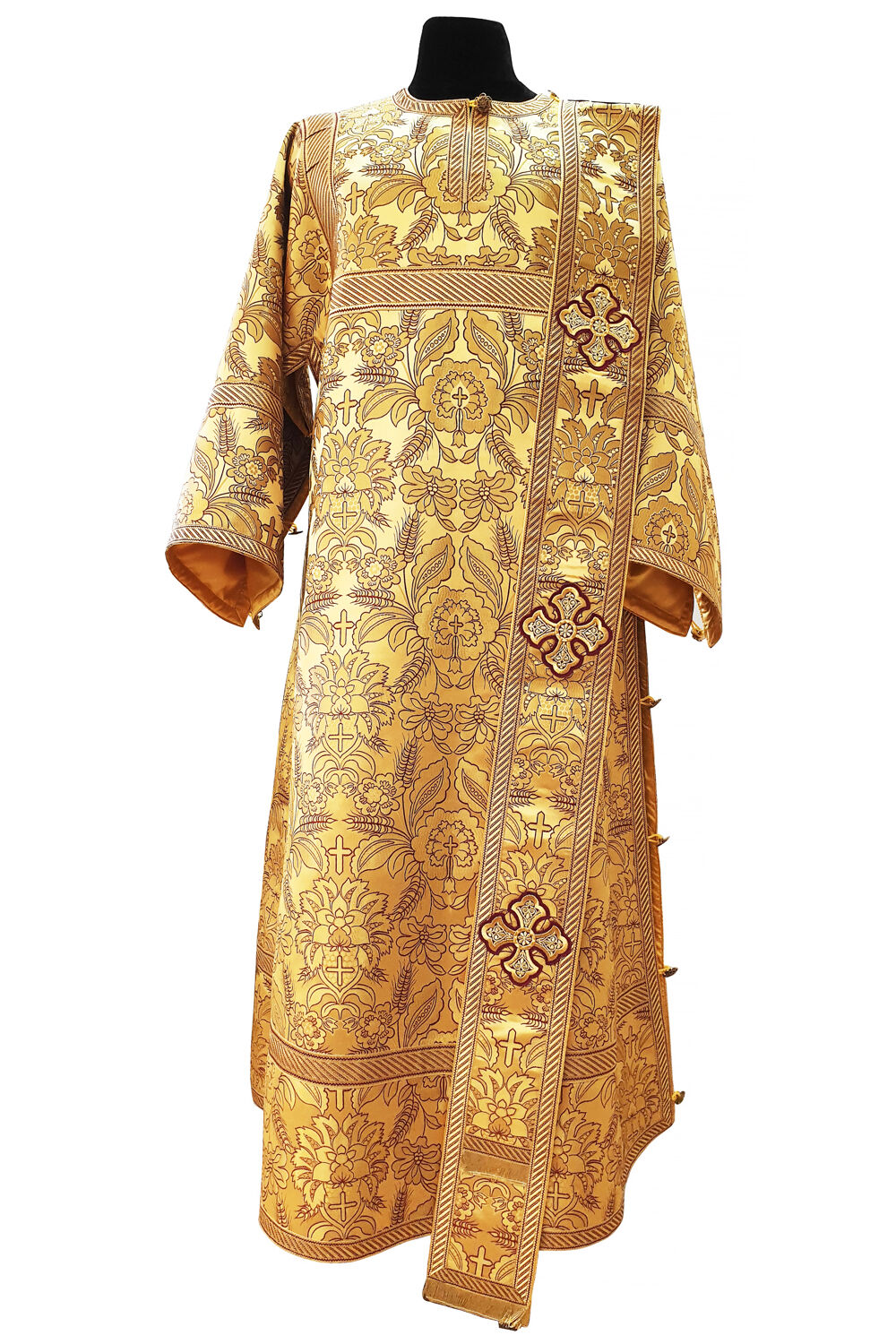 Deacon Vestment yellow with dark-red pattern