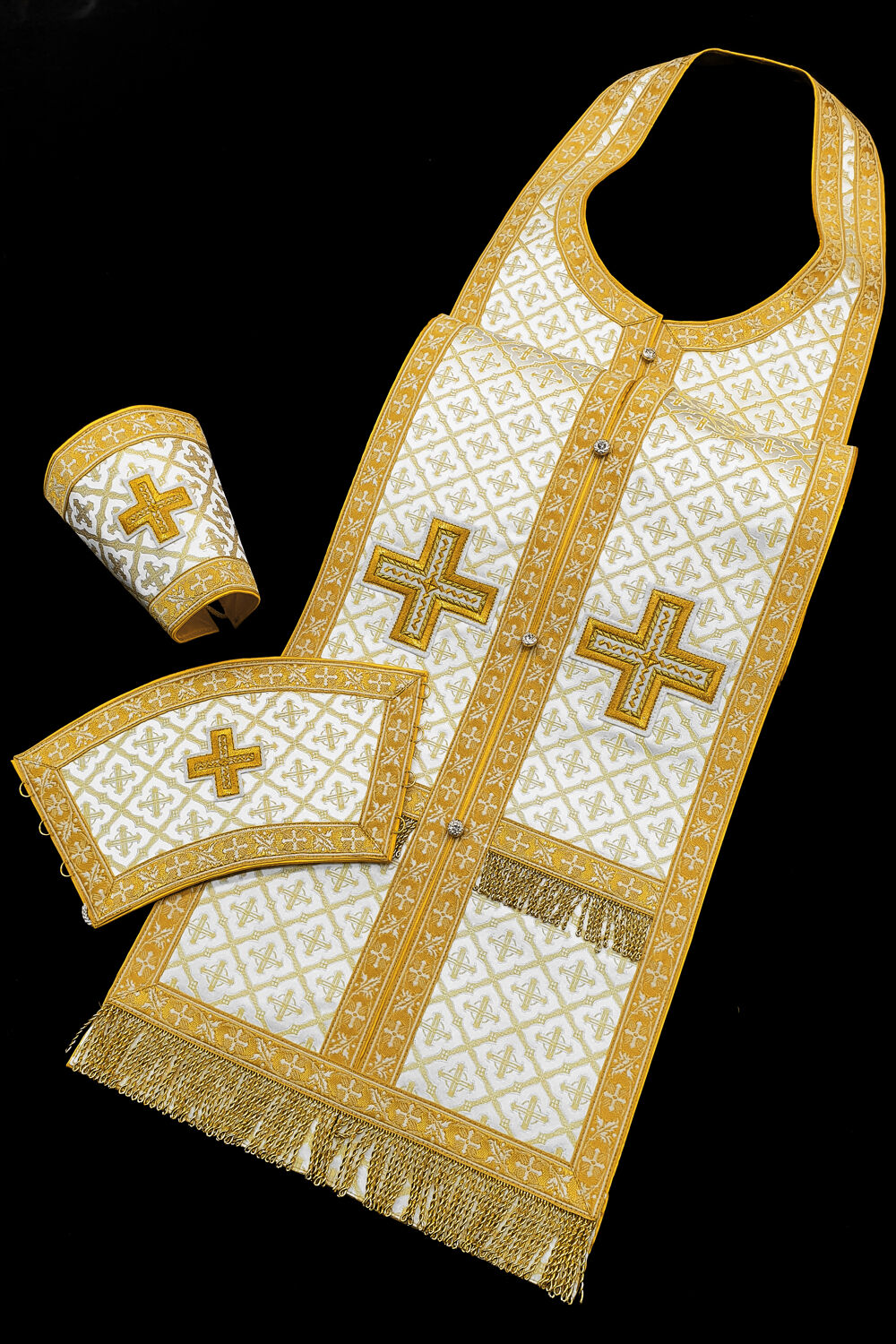 Epitrachelion Set white (Constantine Cross)
