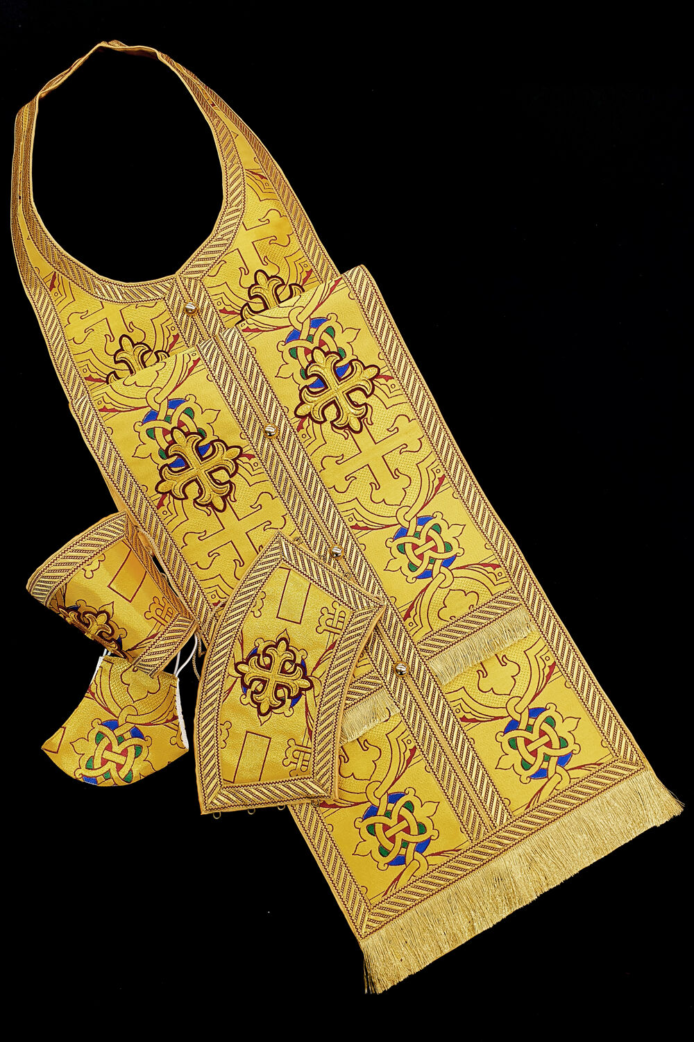 Epitrachelion Set yellow (Alexandria Cross) with Mask