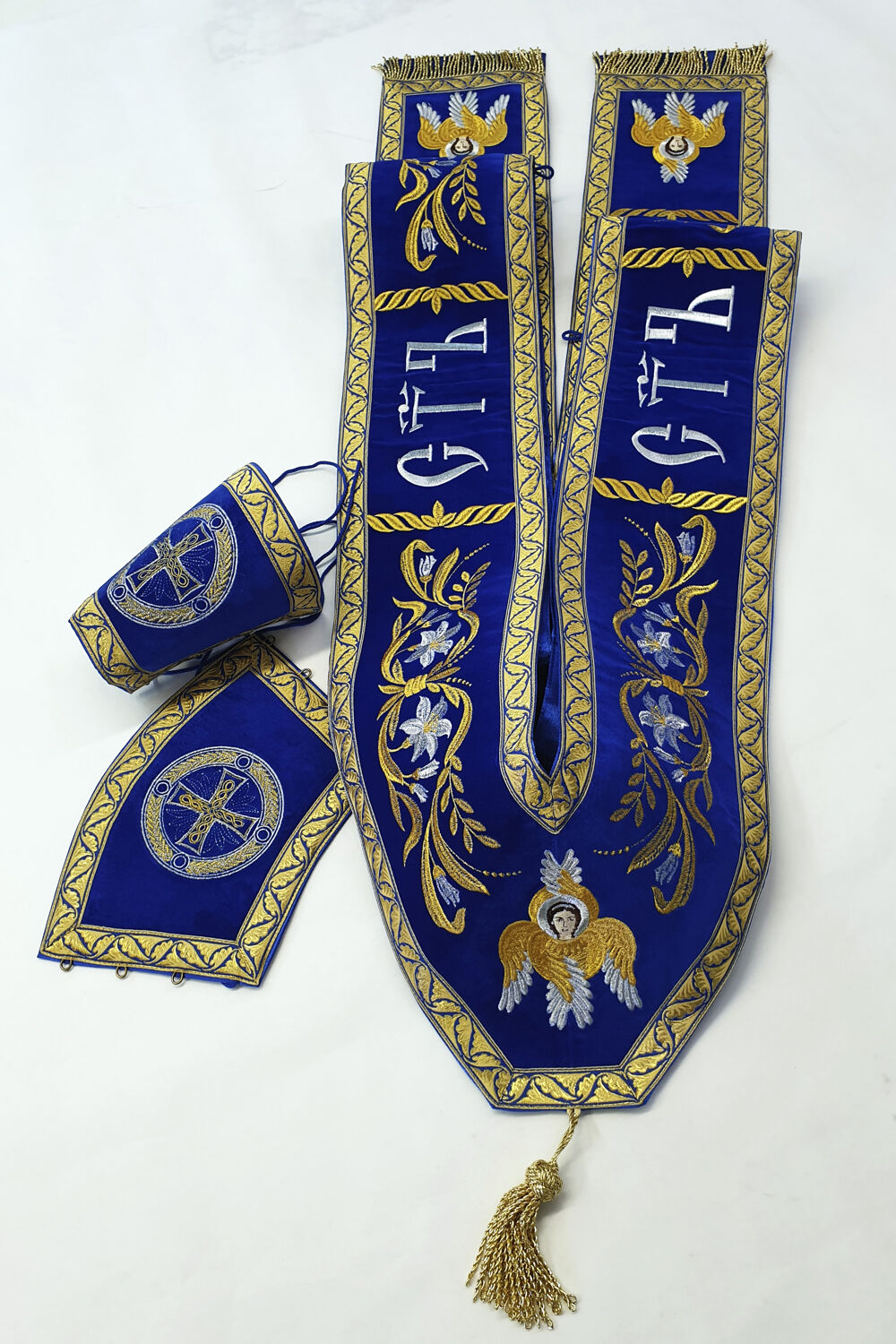 Embroidered double orarion for deacon's vestments