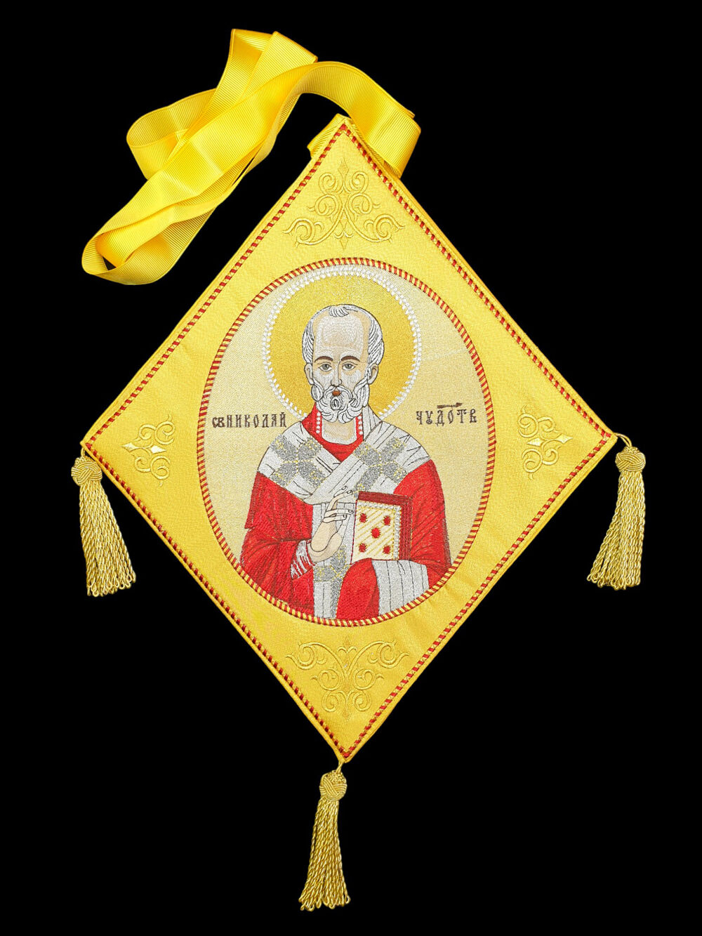 Epigonation with an embroidered icon (Saint Nicholas)