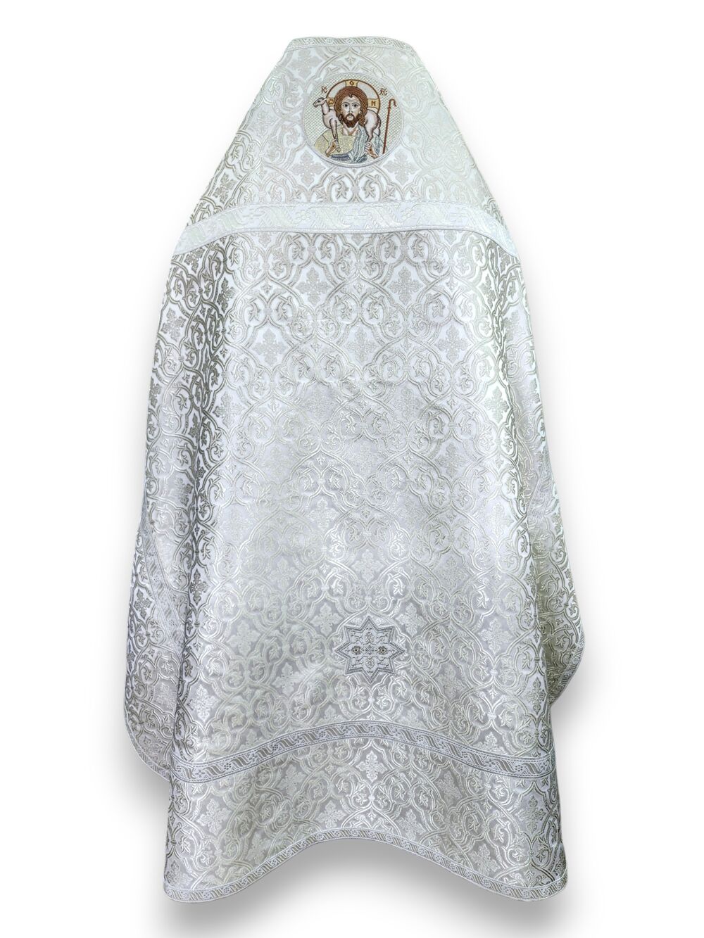 Priestly vestment with an embroidered epigonation and an icon Priestly vestment with an embroidered epigonation and an icon