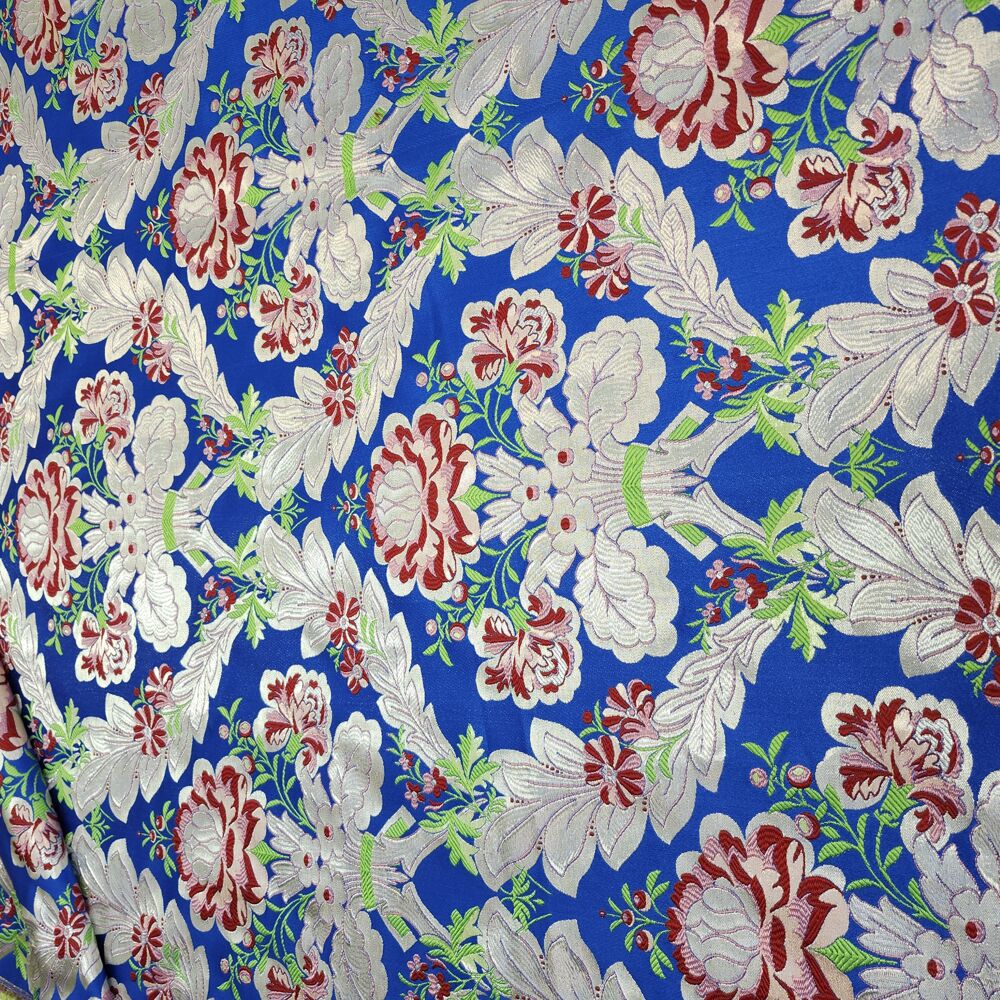 Greek Brocade blue silver (Samite) Greek Brocade blue silver (Samite)