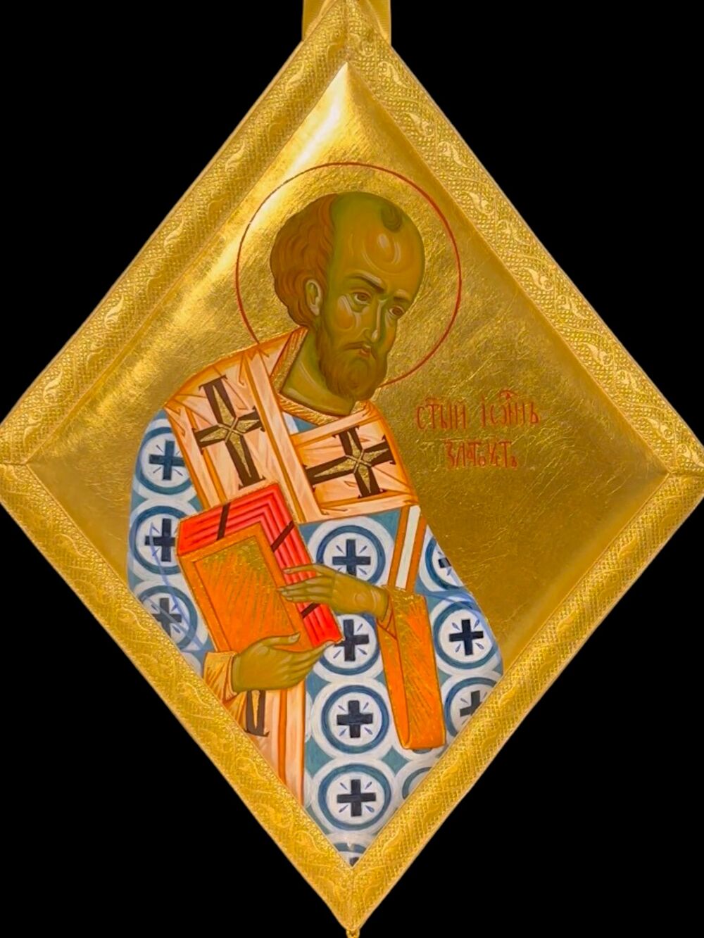 Painted palitsa with an icon (John Chrysostom) Painted palitsa with an icon (John Chrysostom)