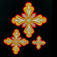 Red embroidered crosses for the vestment of the protodeacon (Annunciation) for sale
