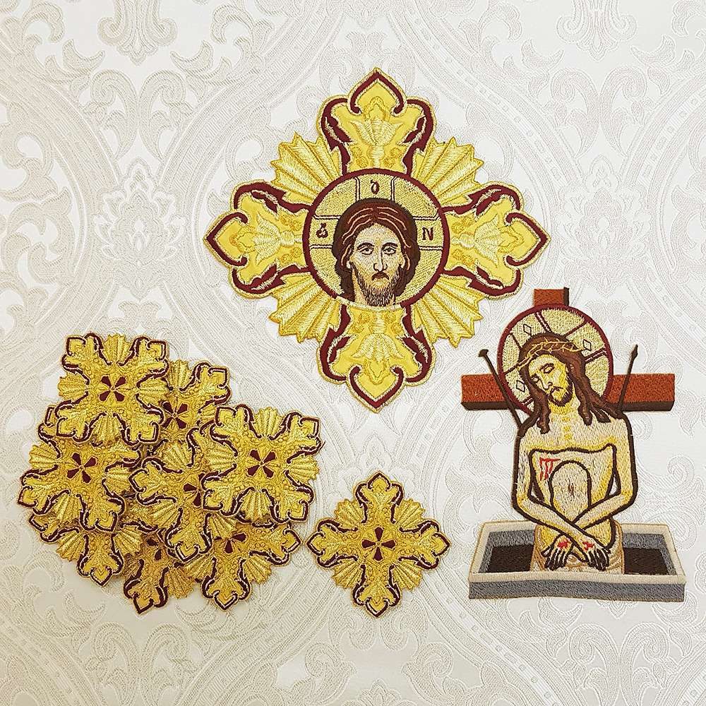 Set of Yellow Crosses for the Greek Vestments Set of Yellow Crosses for the Greek Vestments