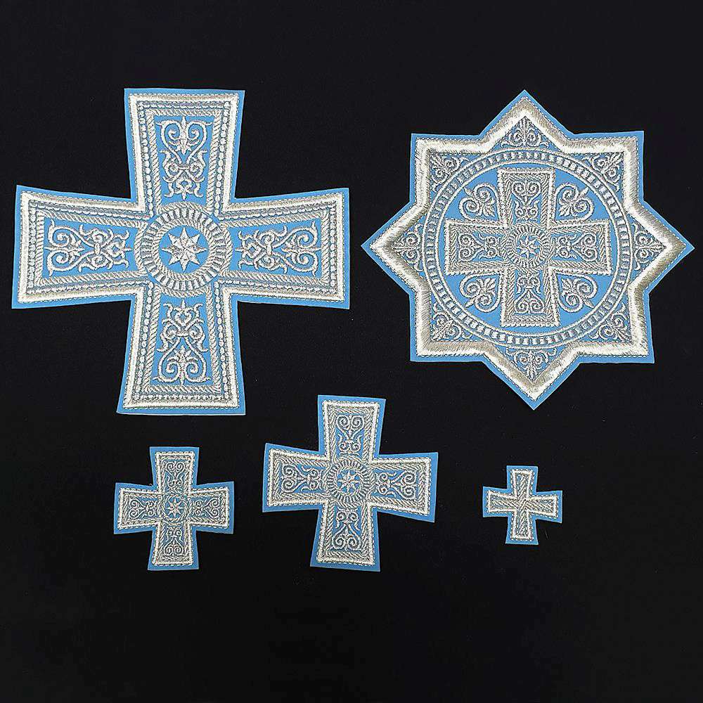 Set of Embroidered Crosses for Priest Vestment