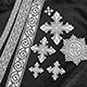 Silk brocatelle black liturgical vestments
