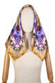 Silk Head Scarf for women (St Volodymyr's Cathedral yellow) 