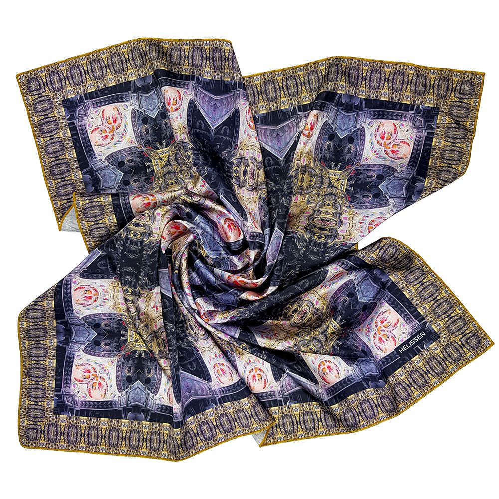 Silk Headscarf (Kyiv Pechersk Lavra dark)