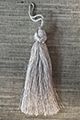 Tassel with large knot 8 cm silver Greek fabric