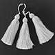 Tassel with large knot 8 cm silver Orthodox