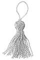 Tassel with large knot lurex 7 cm silver Orthodox