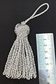 Tassel with large knot lurex 7 cm silver buy