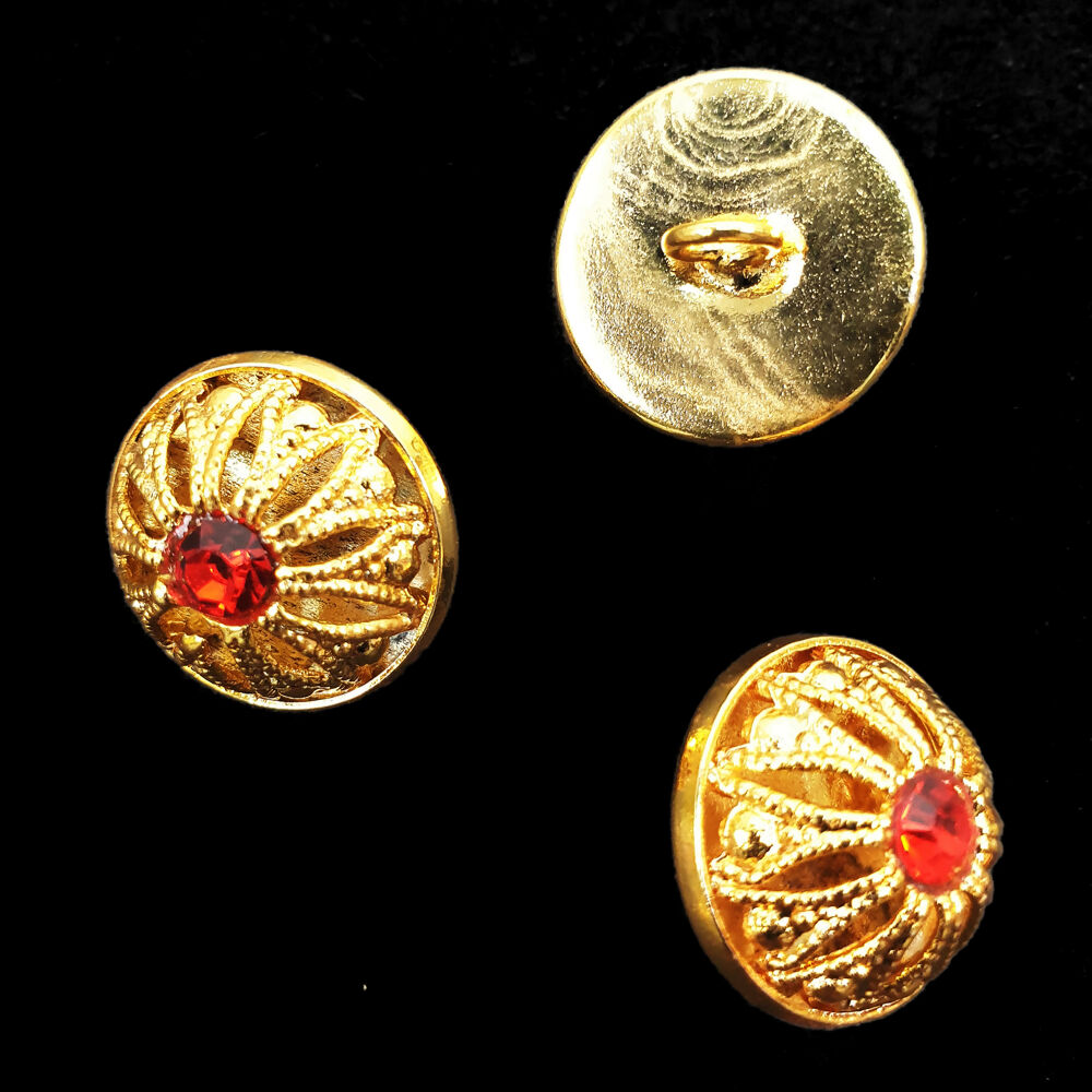 Buttons for Vestment's Sewing, gold with red stone