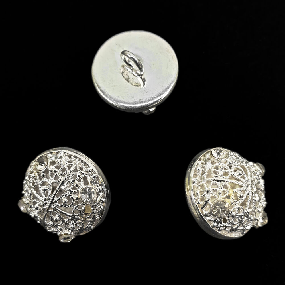 Silver Buttons with stones