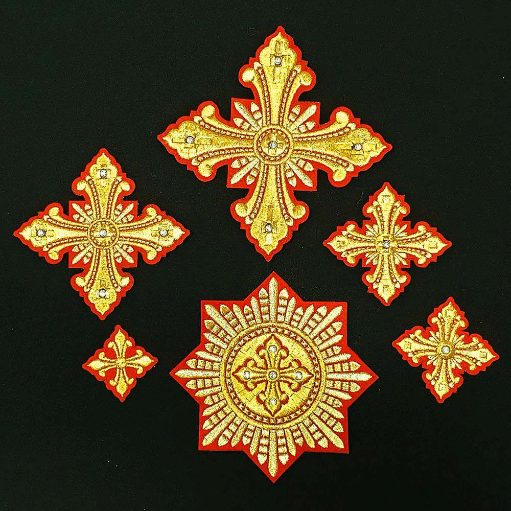 Embroidered Crosses for Bishop Vestments (Christmas)