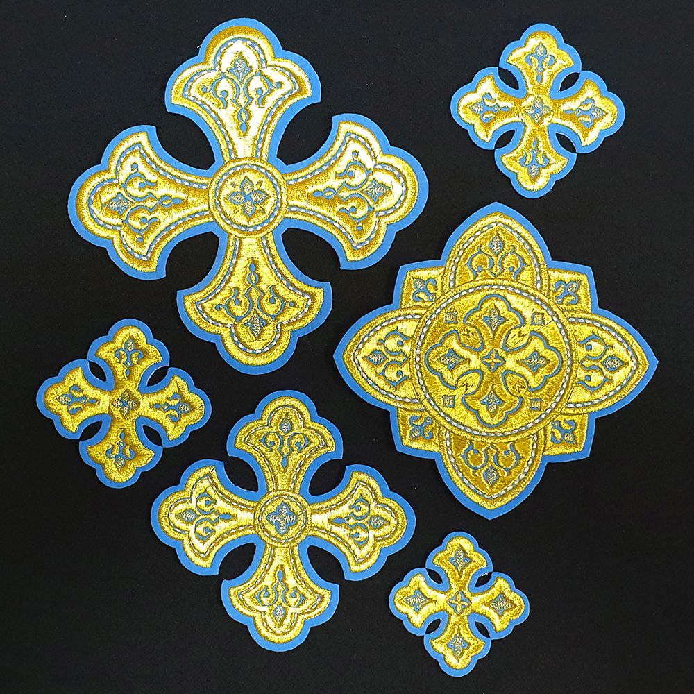 Set of Embroidered Crosses for Vestment (Lavra)
