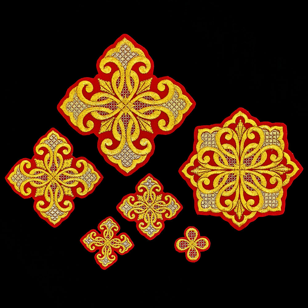 Set of Embroidered Crosses for Vestment (Voznesensk)