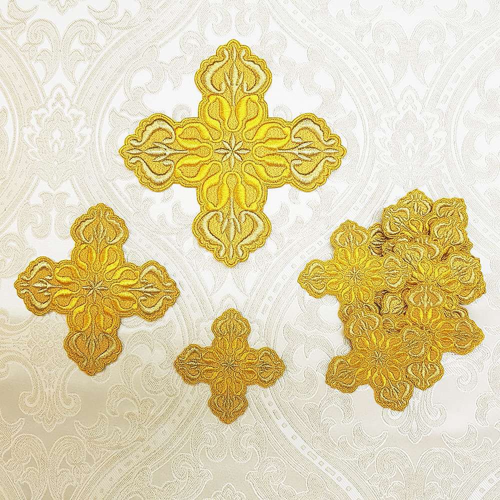 Set of Crosses for Greek Vestments yellow