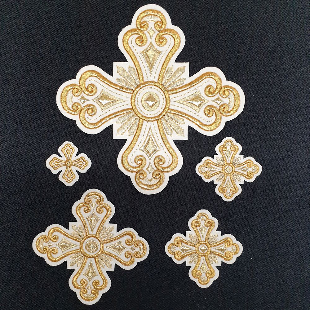Embroidered Crosses for Greek Vestments yellow (Princess)