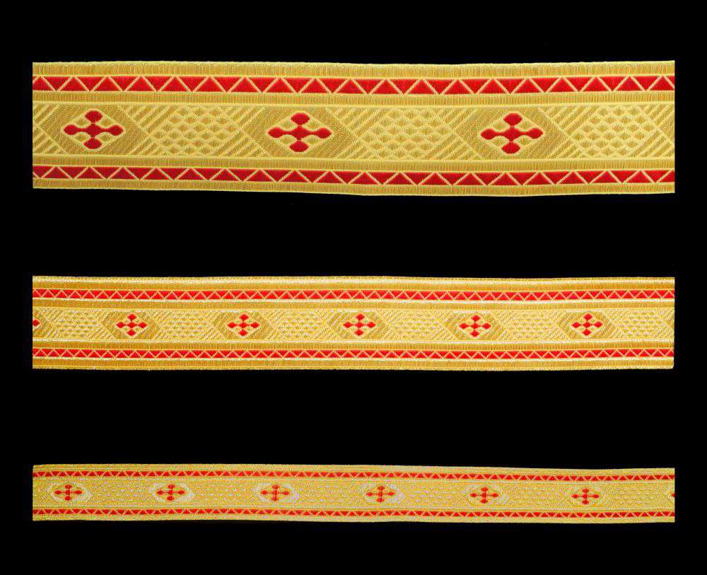Galloon (Bethlehem Cross) red with gold