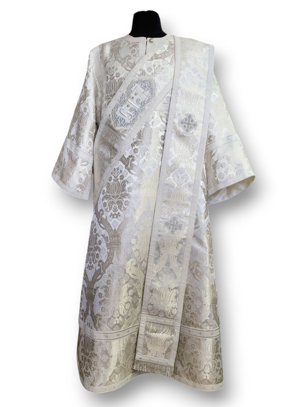 White deacon's vestment with double orarion White deacon's vestment with double orarion
