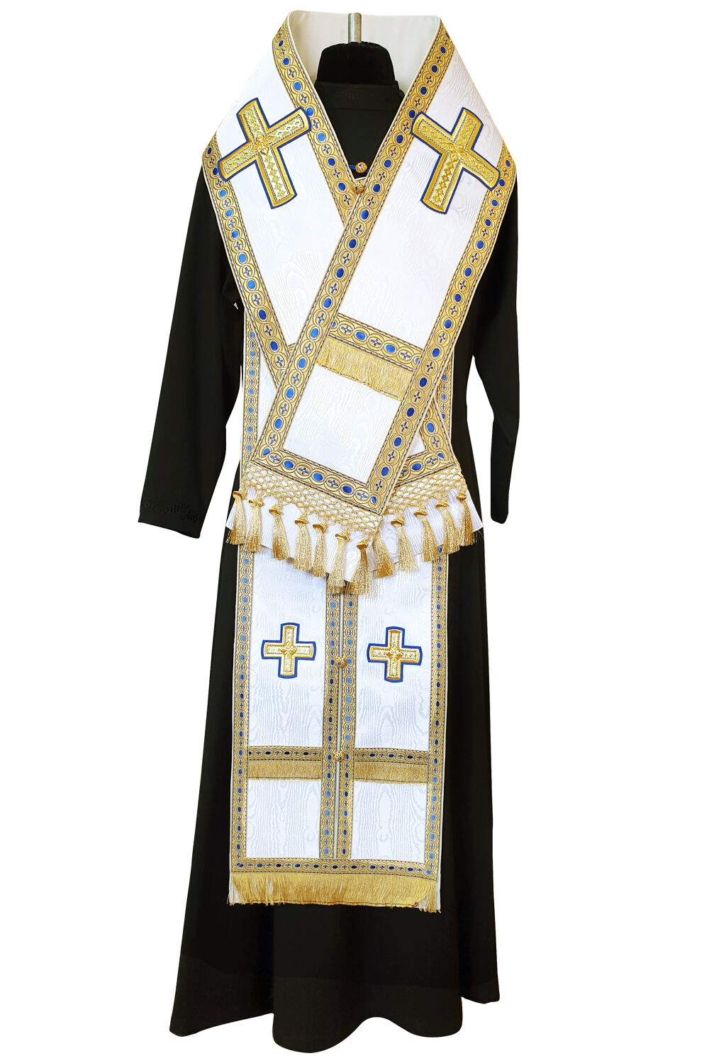 Bishop's Epitrachelion Set white moire Bishop's Epitrachelion Set white moire