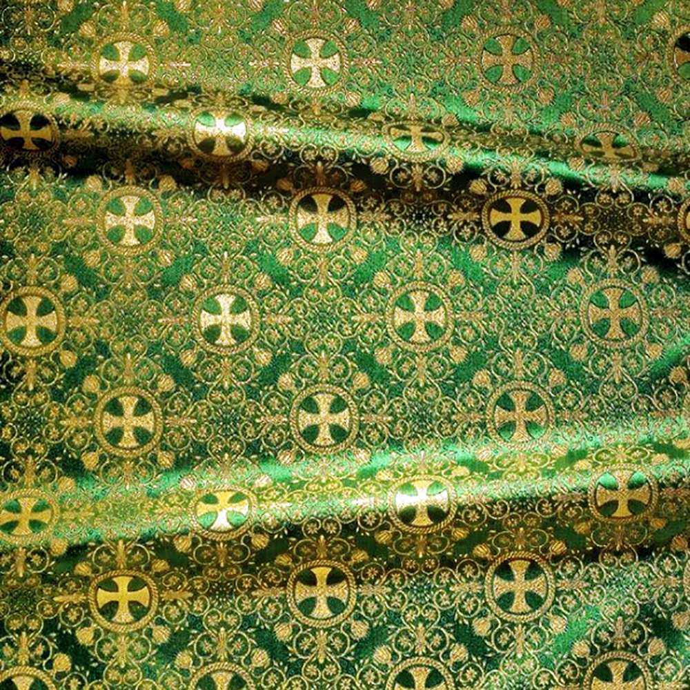 Brocade (Greek Cross) for vestment green