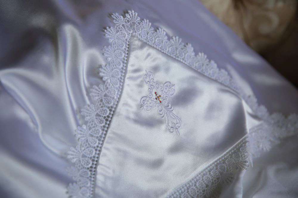 Baptism, christening blanket (The Tree of Life) with a cross made of Swarovski gemstones for sale