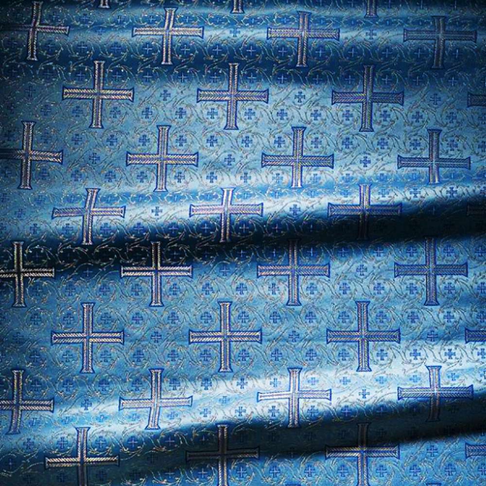 Brocade (Byzantine Cross) skyblue