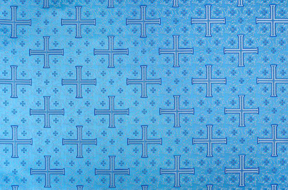 Brocade (Byzantine Cross) skyblue for sale
